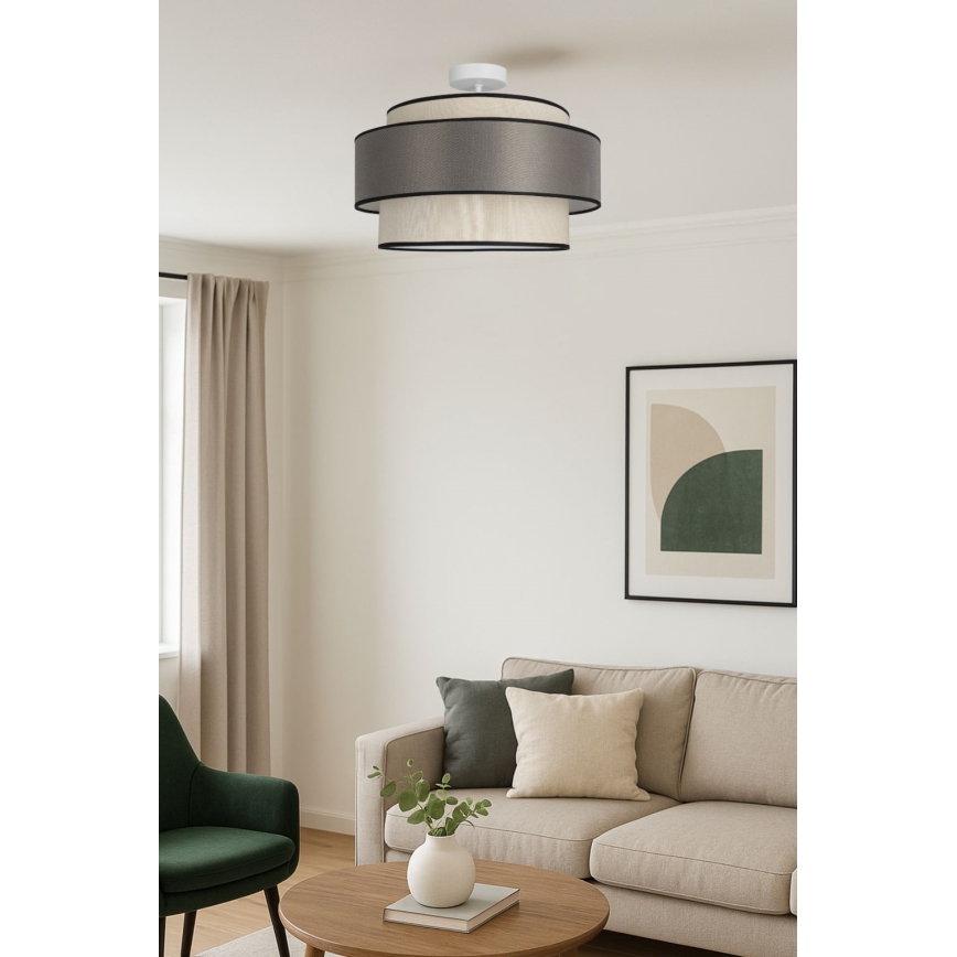 Anbauleuchte GRACE 1xE27/60W/230V cremefarben/grau