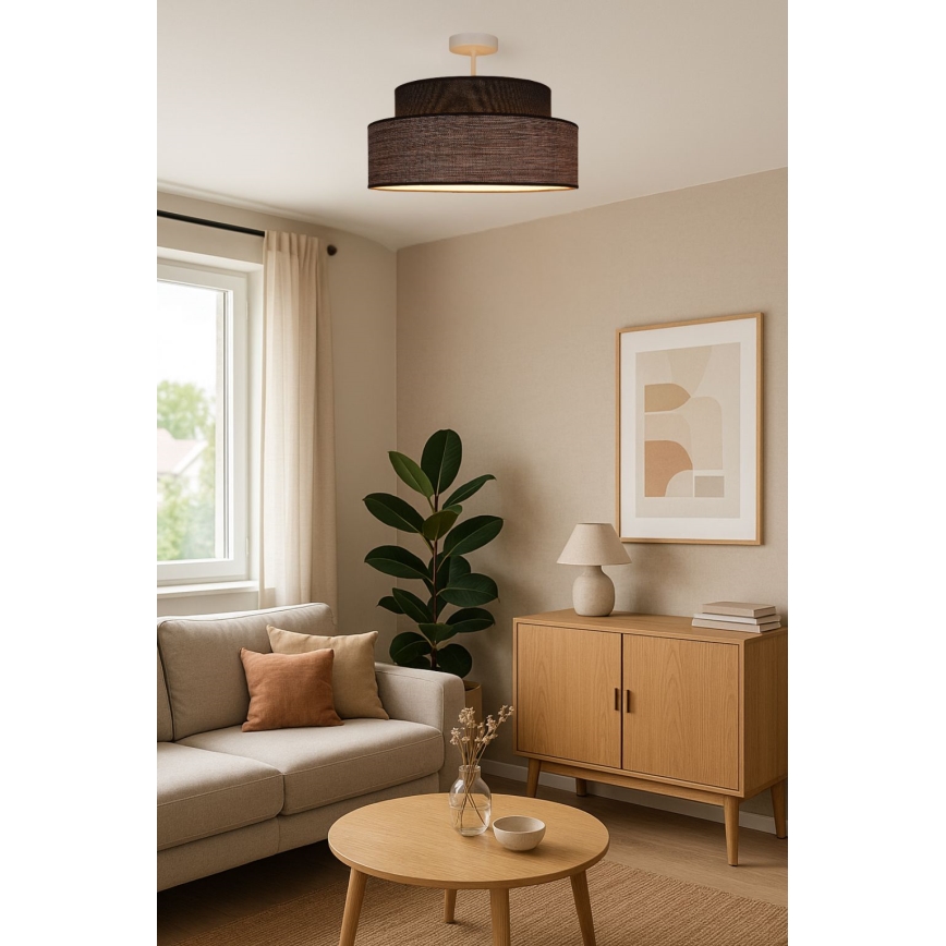 Anbauleuchte GRACE 1xE27/60W/230V d 40 cm braun/beige
