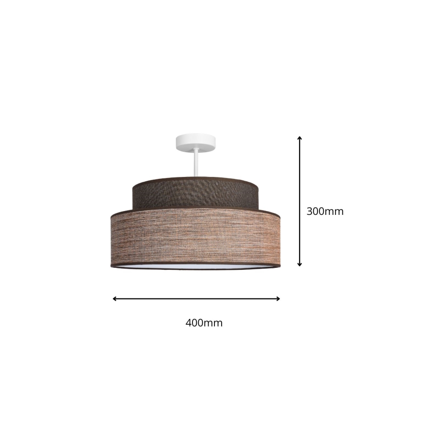 Anbauleuchte GRACE 1xE27/60W/230V d 40 cm braun/beige