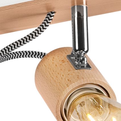 Anbauleuchte GUSTAVO 2xE27/60W/230V Buche