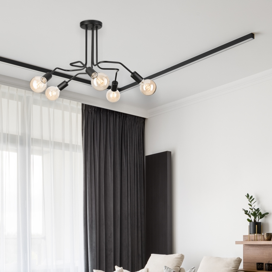Anbauleuchte MATYLDA 5xE27/60W/230V schwarz