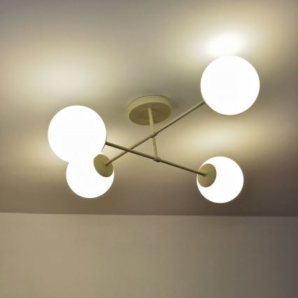 Anbauleuchte MOON 4xE27/15W/230V cremefarben