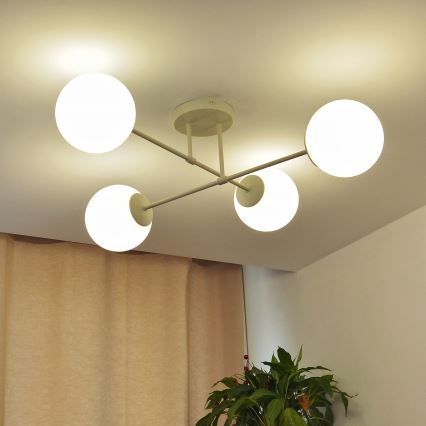 Anbauleuchte MOON 4xE27/15W/230V cremefarben
