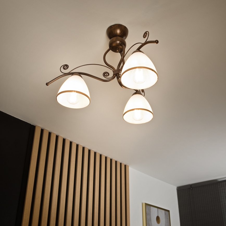 Anbauleuchte RETRO 3xE27/60W/230V bronzen