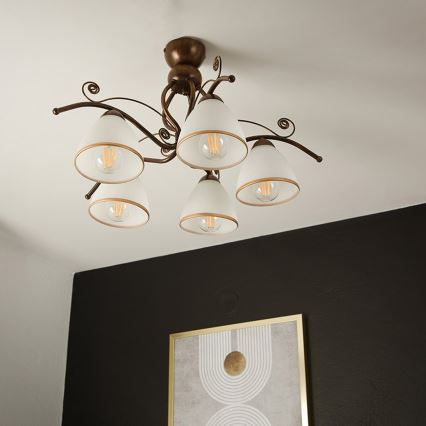 Anbauleuchte RETRO 5xE27/60W/230V bronzen