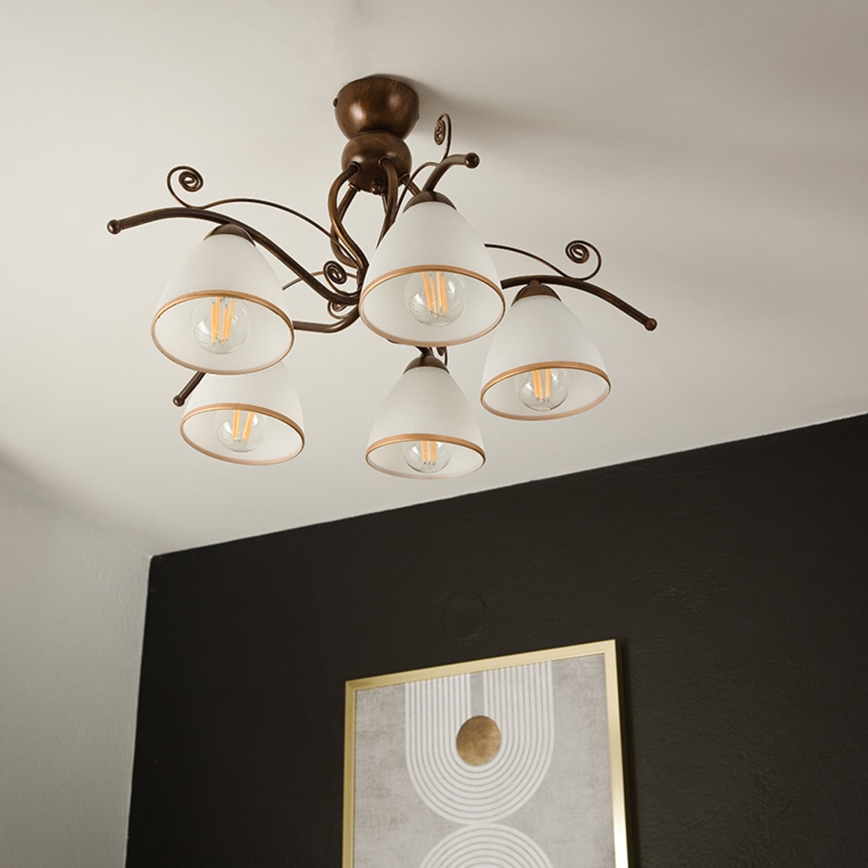 Anbauleuchte RETRO 5xE27/60W/230V bronzen
