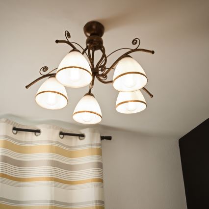 Anbauleuchte RETRO 5xE27/60W/230V bronzen