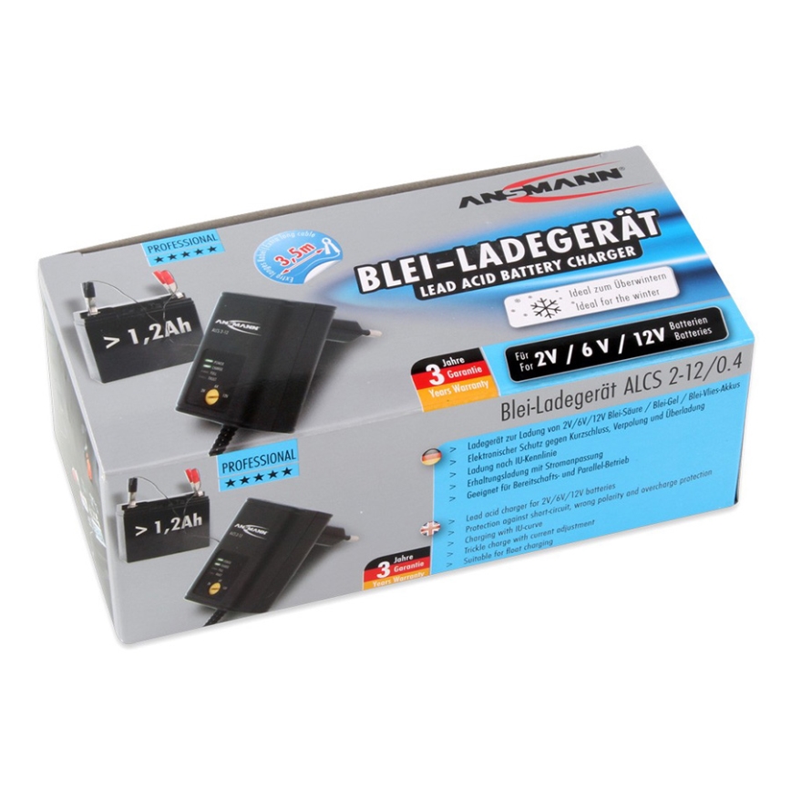 Ansmann 11496 - ALCS 2-12/0,4 - Caricabatterie 2-12V/1,2-40Ah