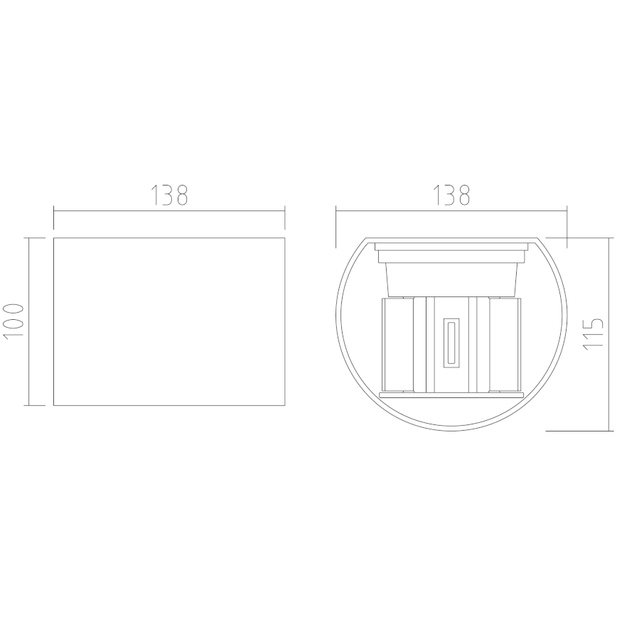 APLED - Applique a LED da esterno OVAL 2xLED/3W/230V IP65