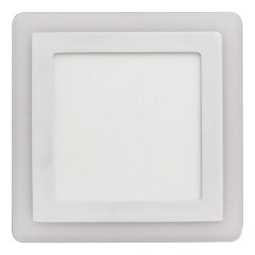 APLED - Lampada LED da incasso per bagni SQUARE DUO LED/4W + LED/12W/230V IP41 3000/4000K 19,5x19,5 cm bianco
