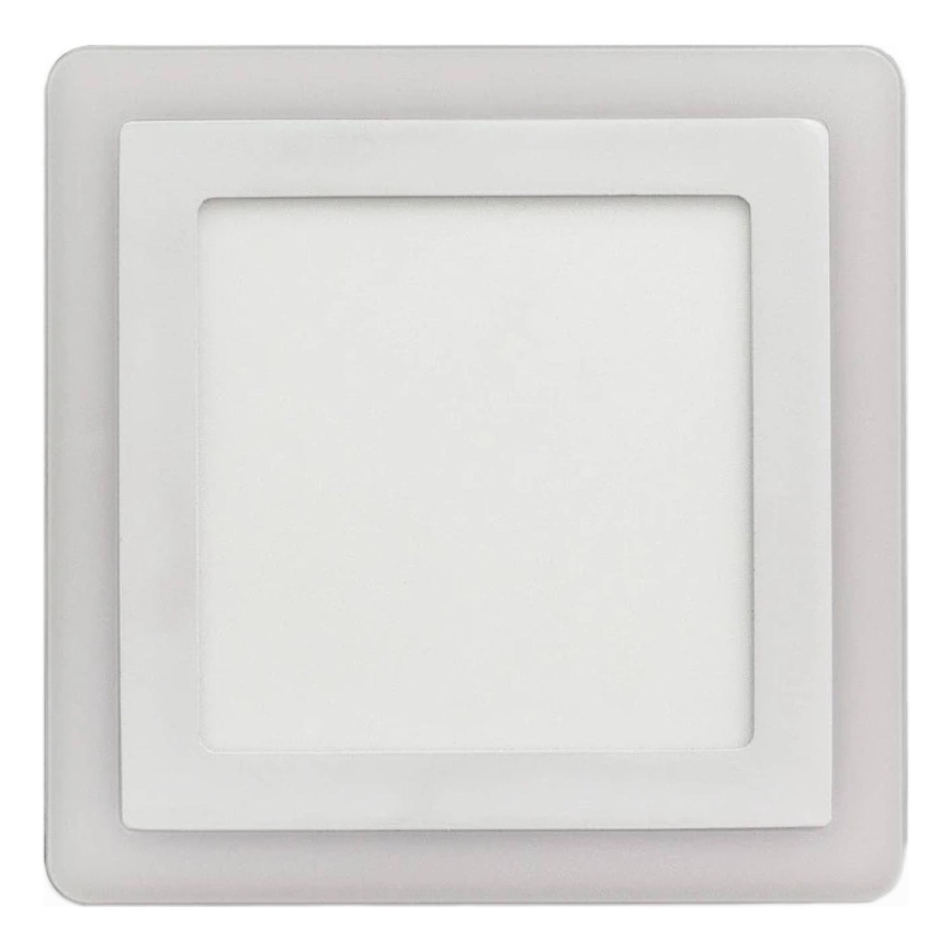 APLED - Lampada LED da incasso per bagni SQUARE DUO LED/4W + LED/12W/230V IP41 3000/4000K 19,5x19,5 cm bianco