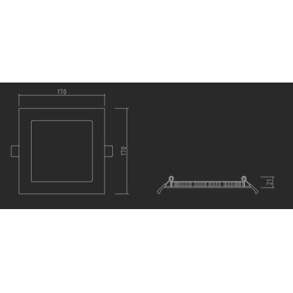 APLED - Lampada LED da incasso per bagni SQUARE LED/12W/230V IP40 17x17 cm bianco
