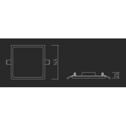 APLED - Lampada LED da incasso SQUARE SLIM LED/16W/230V 14,5x14,5 cm bianco