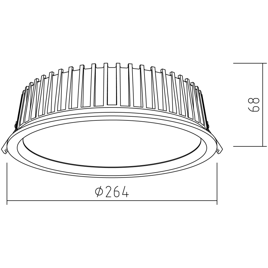 APLED - Lampada LED da incasso RONDO WOODLINE LED/18W/230V 3000K diametro 26 cm cenere legno solido