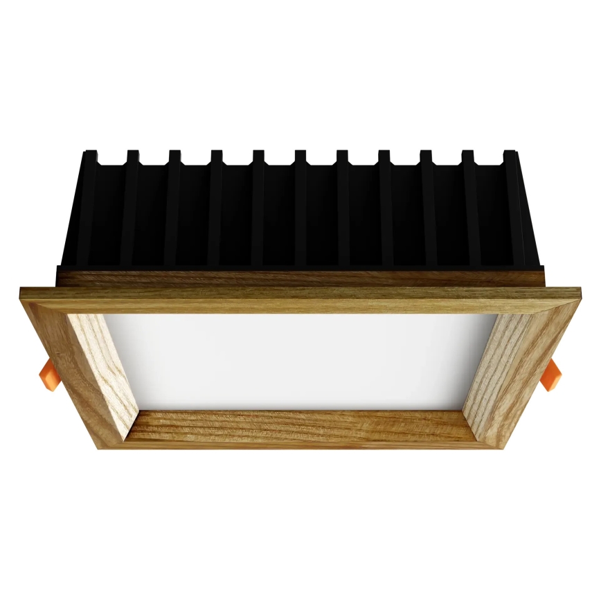 APLED - Lampada LED da incasso SQUARE WOODLINE LED/12W/230V 3000K 17x17 cm cenere legno solido