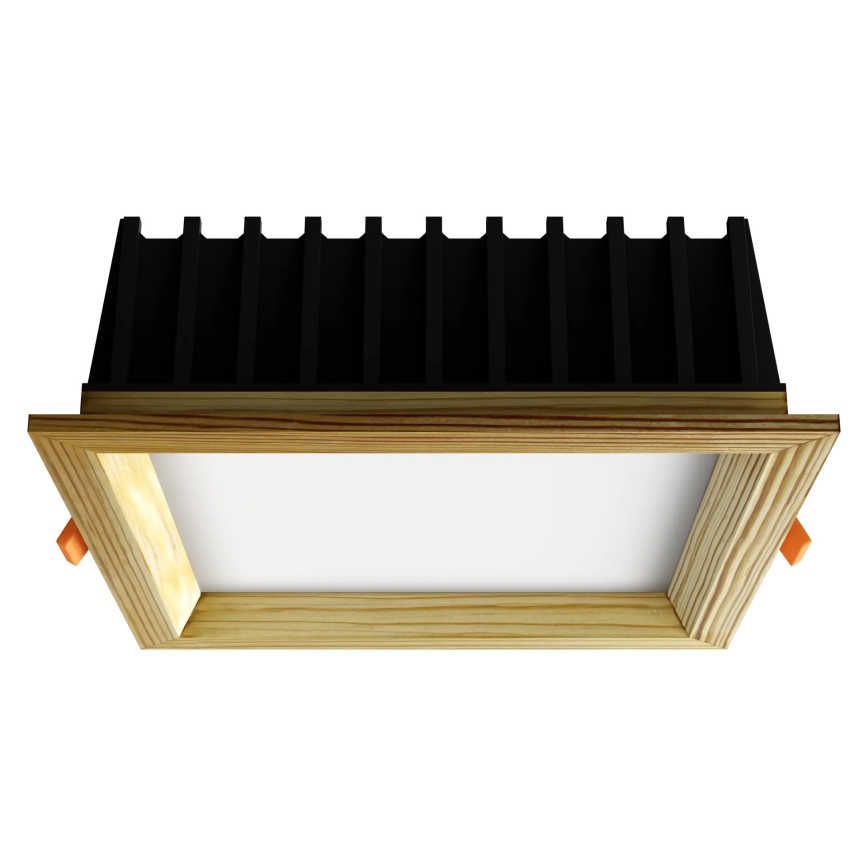APLED - Lampada LED da incasso SQUARE WOODLINE LED/12W/230V 4000K 17x17 cm pino legno solido