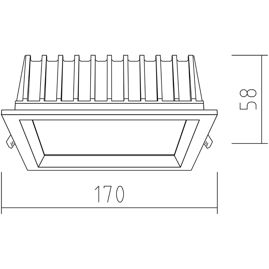 APLED - Lampada LED da incasso SQUARE WOODLINE LED/12W/230V 4000K 17x17 cm pino legno solido