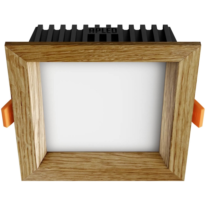 APLED - Lampada LED da incasso SQUARE WOODLINE LED/6W/230V 3000K 12x12 cm quercia legno solido