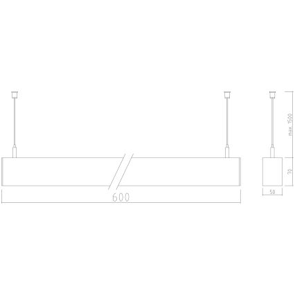 APLED - Lampadario LED su corda LOOK LED/23W/230V 4000K 60 cm argento