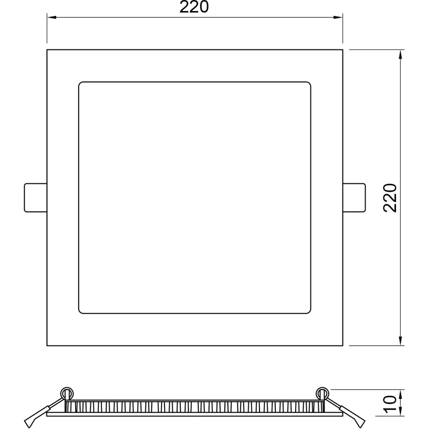 APLED - LED-Badezimmer-Einbauleuchte SQUARE LED/18W/230V IP41 220x220 mm