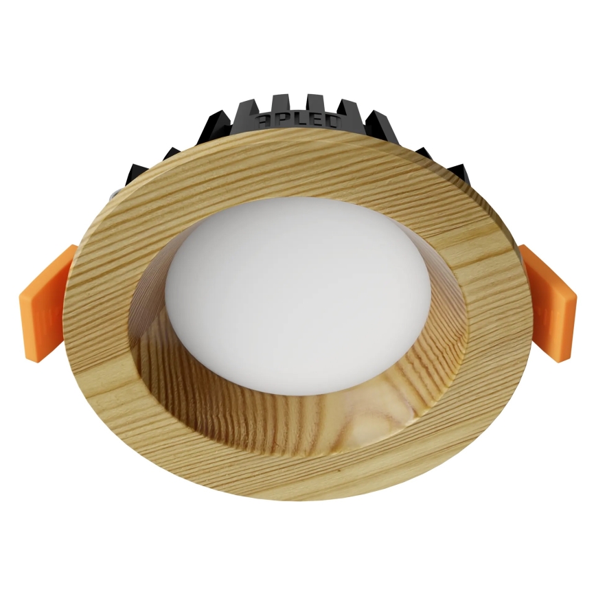 APLED - LED-Einbauleuchte RONDO WOODLINE LED/3W/230V 3000K d 9 cm Kiefer Massivholz