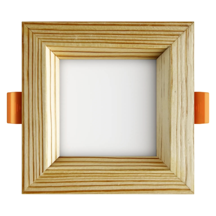 APLED - LED-Einbauleuchte SQUARE WOODLINE LED/3W/230V 4000K 9x9 cm Kiefer Massivholz