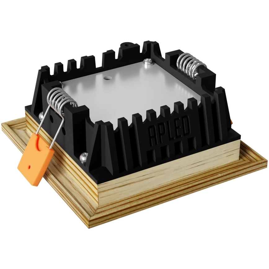 APLED - LED-Einbauleuchte SQUARE WOODLINE LED/3W/230V 4000K 9x9 cm Kiefer Massivholz