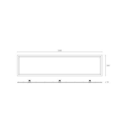 APLED - Panneau de plafond salle de bain QUADRA LED/40W/230V 4000K IP41 120x30cm