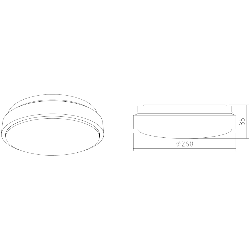 APLED - Plafonnier LED LENS PP TRICOLOR LED/12W/230V IP41 2700 - 6500K 825lm