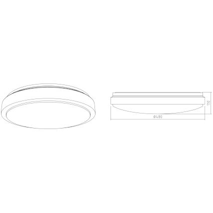 APLED - Plafonnier LED LENS PP TRICOLOR LED/36W/230V IP41 2700 - 6500K 2520lm