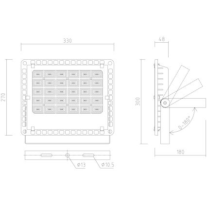 APLED - Riflettore LED da esterno PRO LED/100W/230V IP66 10000lm 6000K