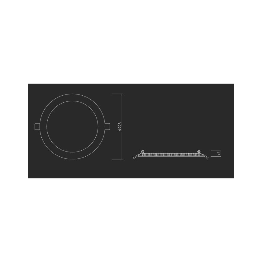 APLED - Spot encastrable de salle de bain RONDO LED/18W/230V IP40 d. 22,5 cm chrome mat