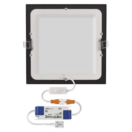 Apparecchio LED da incasso per controsoffitto NEXXO LED/18W/230V 3000/3500/4000K nero 22,5 x 22,5 cm
