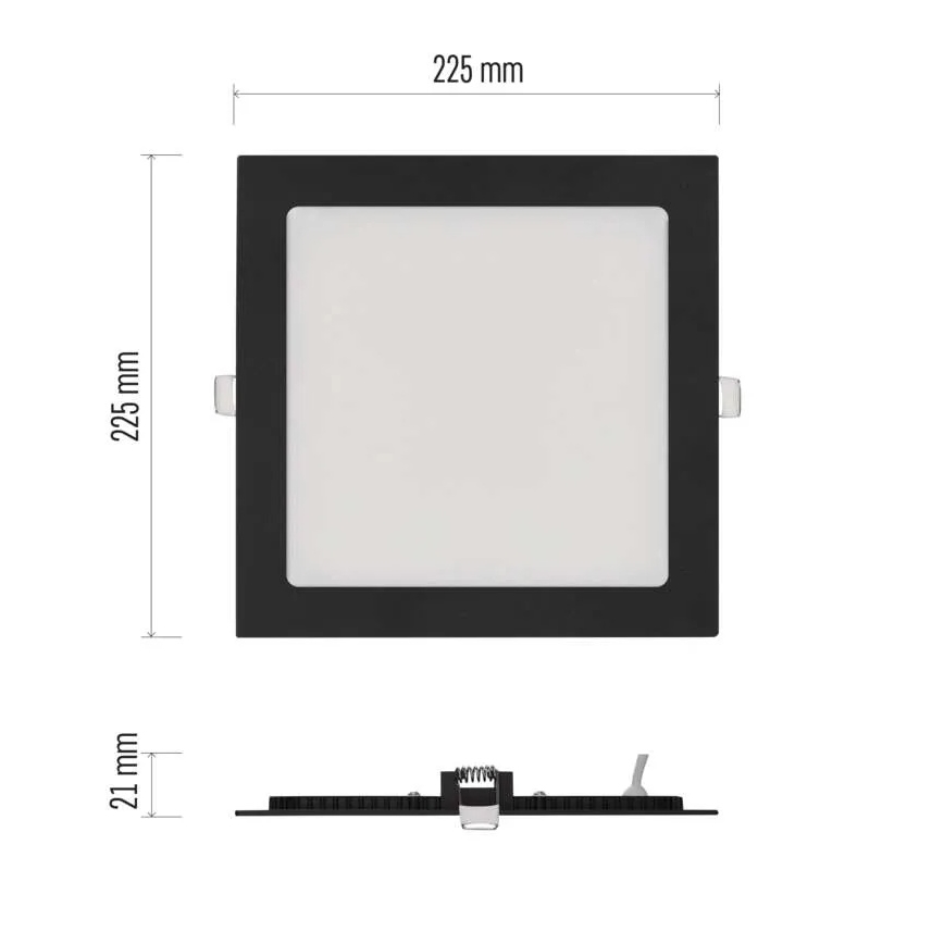 Apparecchio LED da incasso per controsoffitto NEXXO LED/18W/230V 3000/3500/4000K nero 22,5 x 22,5 cm