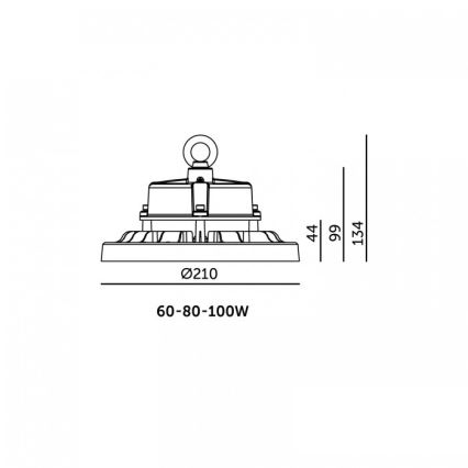 Plafoniera industriale da soffitto RIO PRO HIGHBAY LED/60/80/100W/230V 4000/5000/6000K IP66