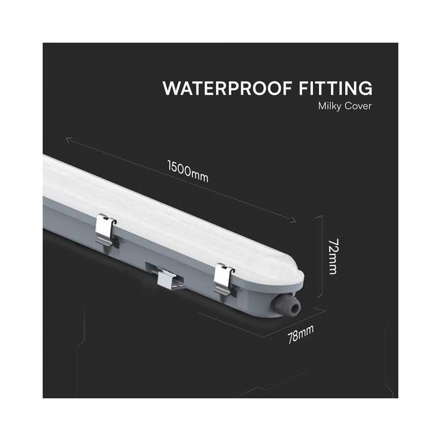 Apparecchio fluorescente tecnico a LED con modulo di emergenza LED/48W/230V 6500K IP65 2200 mAh 150 cm