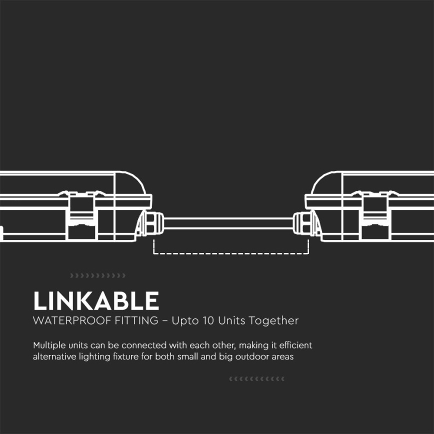 Corpo illuminante LED tecnico tipo fluorescente con sensore di movimento e crepuscolare LED/36W/230V 4000K IP65 120 cm