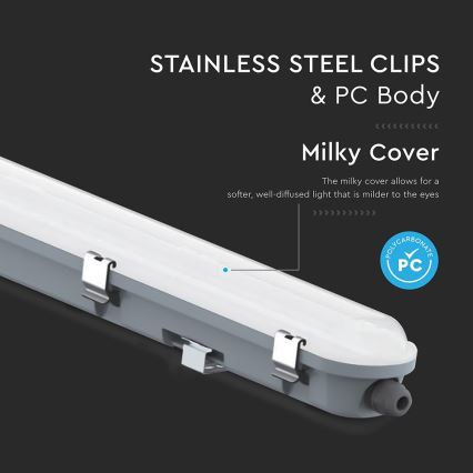 Corpo illuminante LED tecnico tipo fluorescente con sensore di movimento e crepuscolare LED/36W/230V 4000K IP65 120 cm