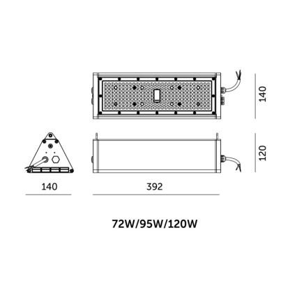 Apparecchio di illuminazione industriale tecnico LED dimmerabile NICO HIGHBAY LED/72/95/120W/230V 3000/4000/6000K IP65