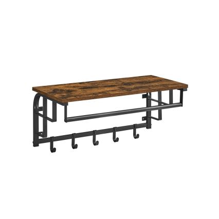 Appendiabiti a parete con ripiano NATE marrone/nero