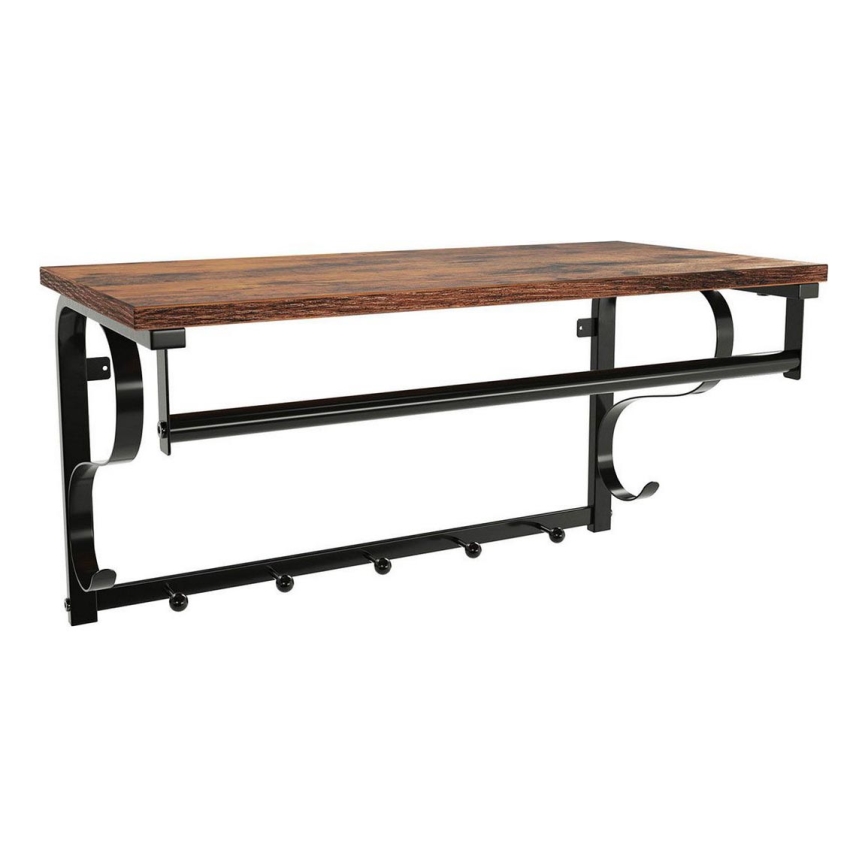 Appendiabiti da parete con mensola NATE marrone/nero