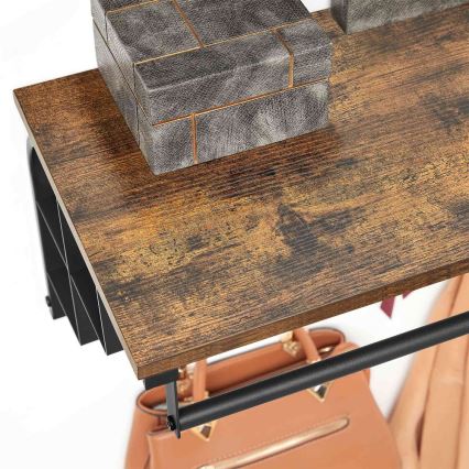 Appendiabiti da parete con mensola NATE marrone/nero