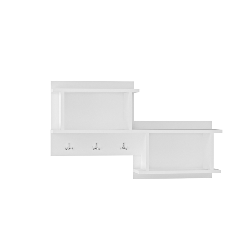 Appendiabiti da parete con ripiano NIZZA 51,8x100 cm bianco