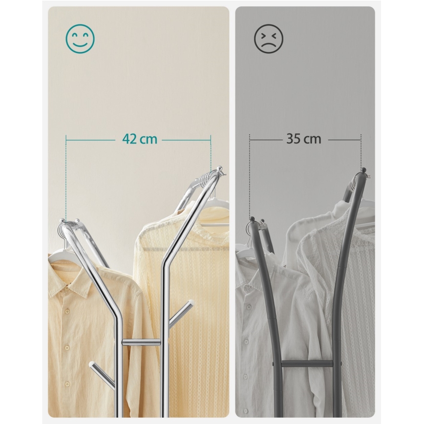 Appendiabiti da terra mobile LINEA, argento