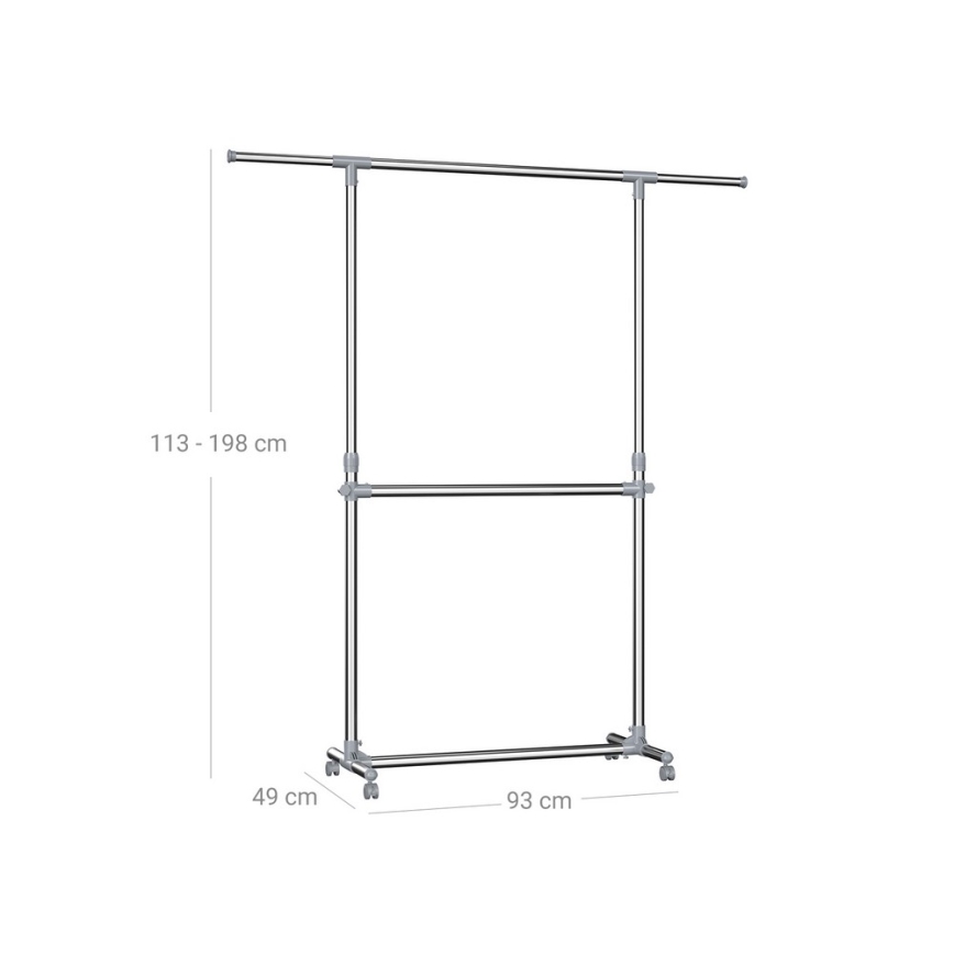 Appendiabiti mobile a piantana LINEA, colore argento