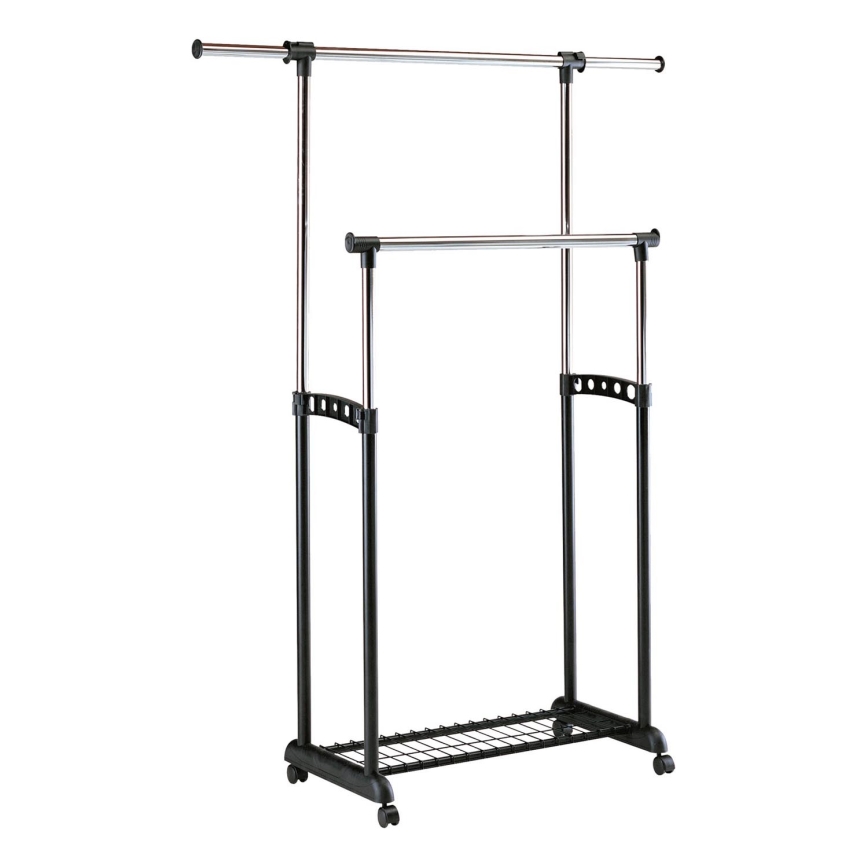 Appendino mobile in metallo 170x142 cm nero/cromo lucido