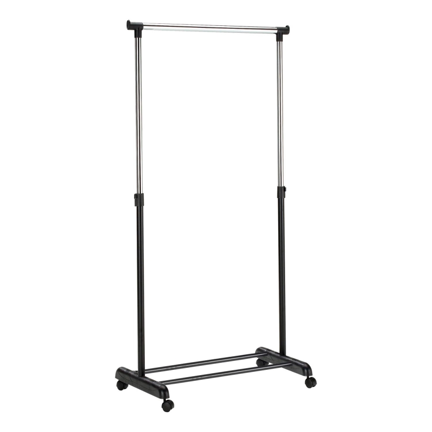 Appendino mobile in metallo 170x88 cm nero/cromo lucido