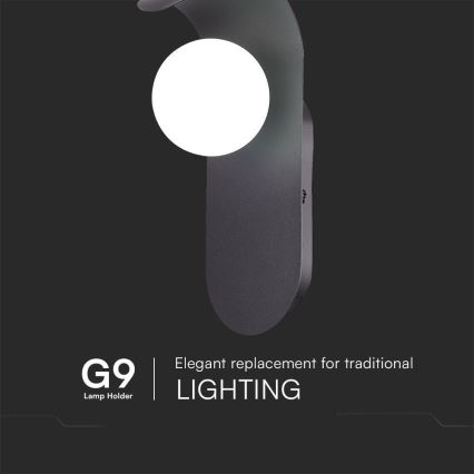 Applique 1xG9/5W/230V nero