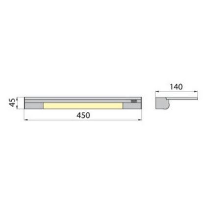 Applique a con ripiano APERA T5 G5/8W/230V 45 cm
