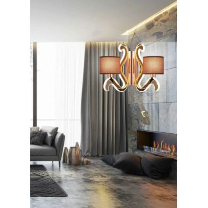 Applique a LED AMBROSIA 2xE14/40W/230V + LED/12,3W rame